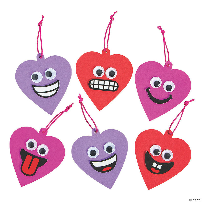 Goofy Valentine Heart Ornament Craft Kit - Makes 24 | Oriental Trading Company