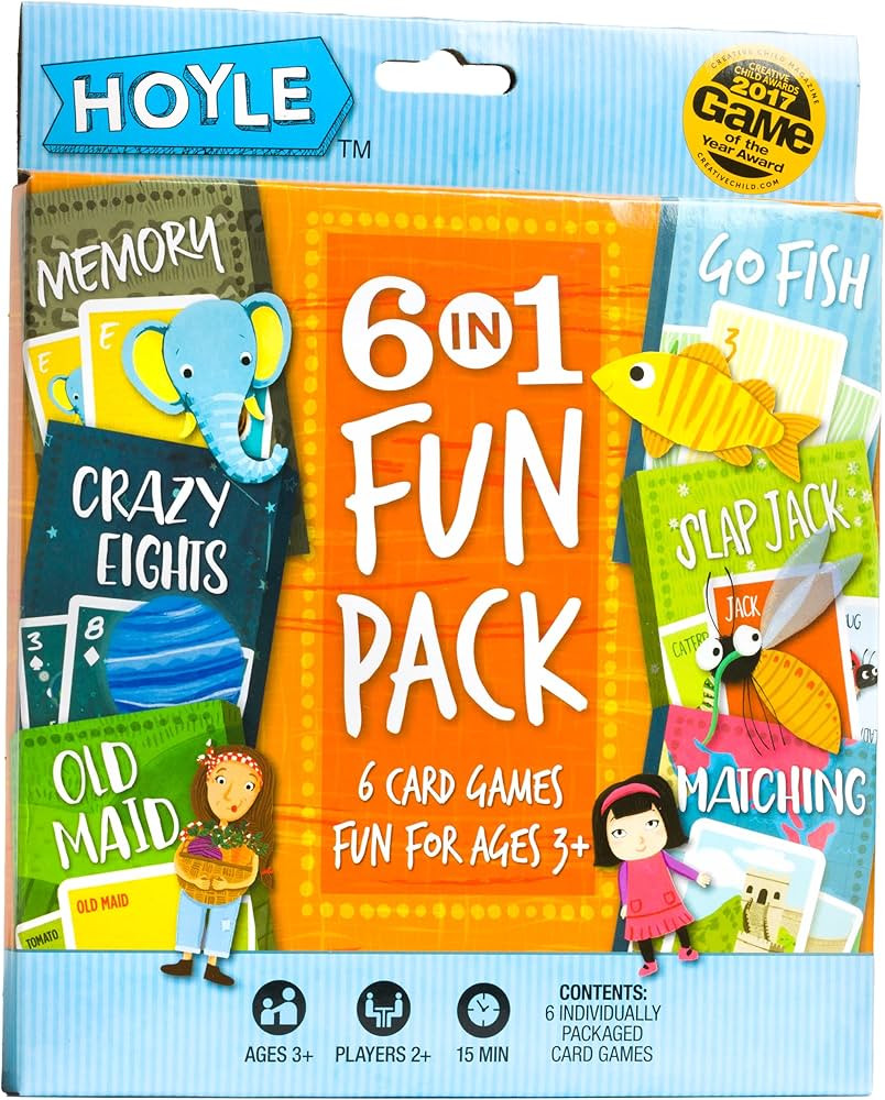 Hoyle 6 in 1 Kids Playing Cards Multi Game Pack, 6 Fun Games in 1 (Ages 3+) | Amazon (US)