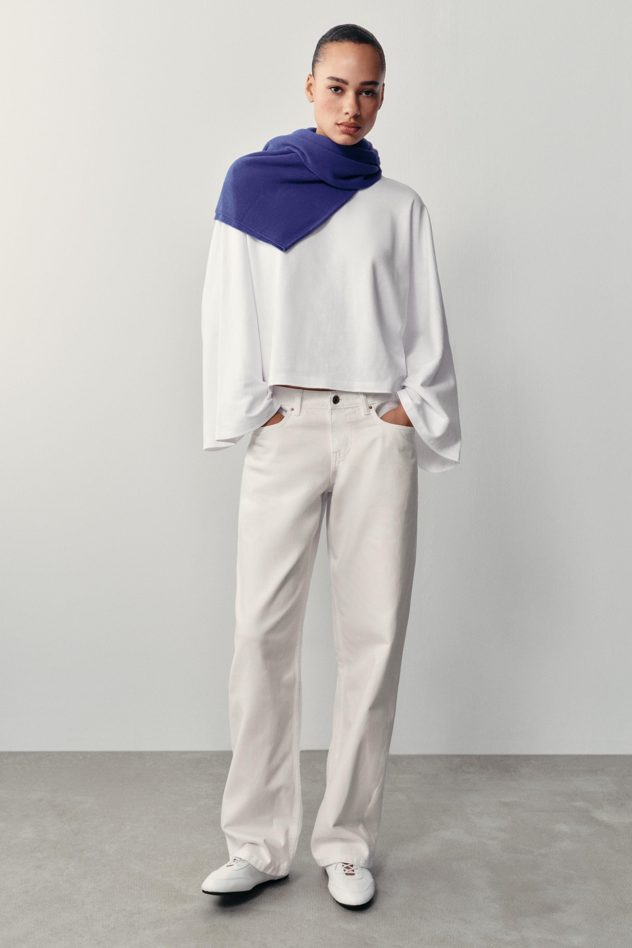 COTTON WIDE-SLEEVE T-SHIRT | Zara US