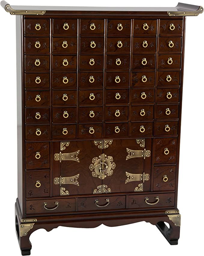 Oriental Furniture Korean Antique Style 49 Drawer Apothecary Chest | Amazon (US)