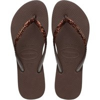 Havaianas Women's Slim Glitter Dark Brown | Size: 6-7 | Debenhams UK