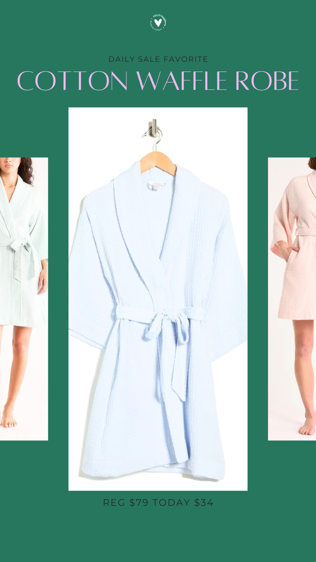Soft, cozy, and on sale 🤍
This cotton waffle robe is just $34 right now ✨

Perfect for slow mornings, getting ready, or lounging all day ☁️
 

 #LTKgrwm #LTKselfcare #LTKSaleAlert