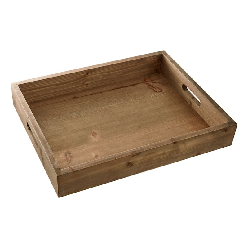 Brown Wood Decorative Tray, 18x14 | At Home
