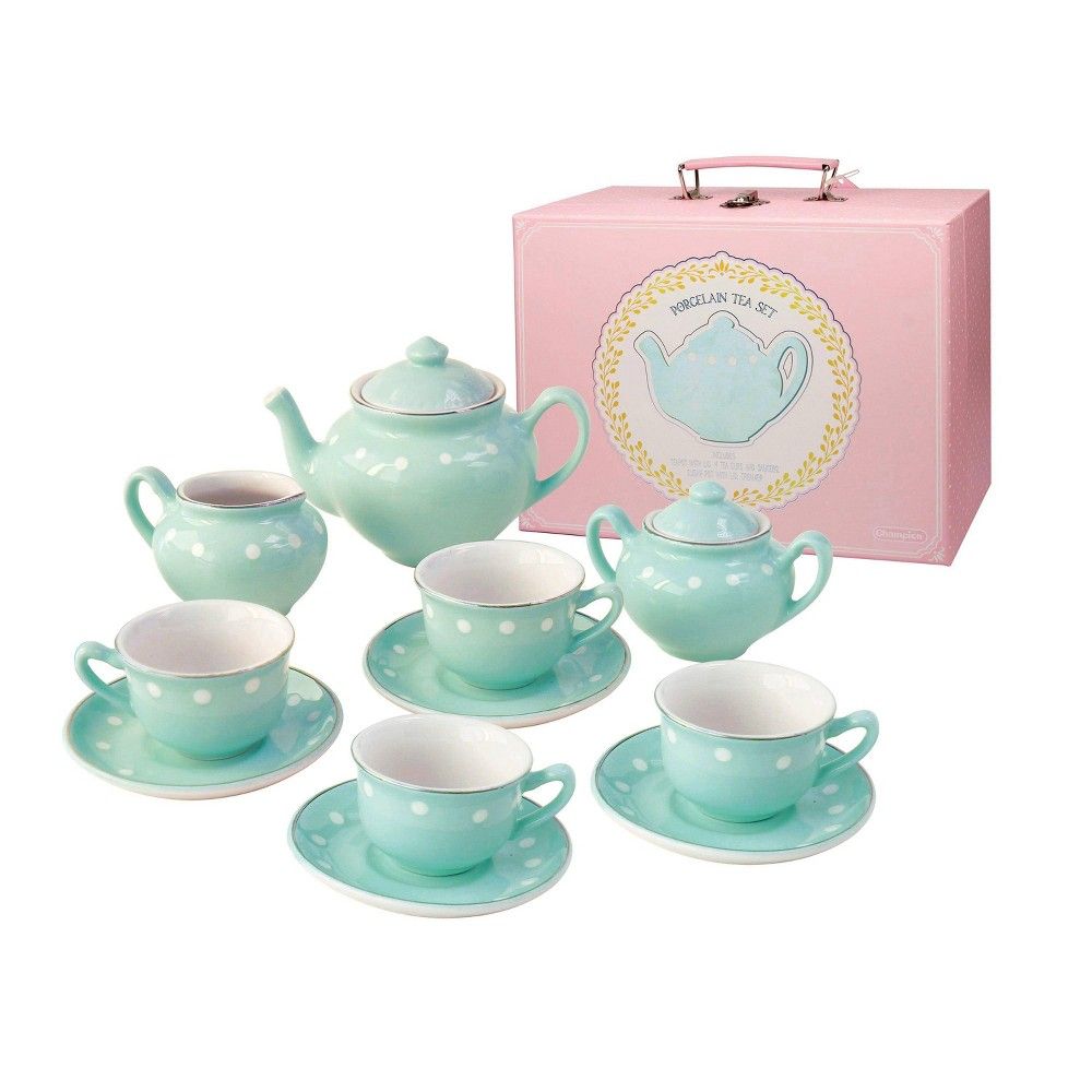 Porcelain Tea Set Mint - Bright Stripes | Target