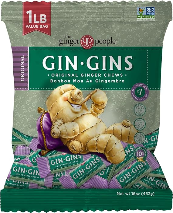 GIN GINS Original Ginger Chews Made w/Fresh Ginger 1lb 1Pk | Amazon (US)