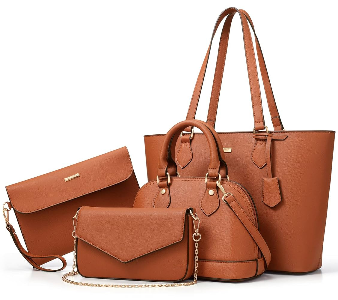 Bagsure Handtasche Damen Schultertasche Handtaschen Tragetasche Damen 4-teiliges Set für Büro S... | Amazon (DE)