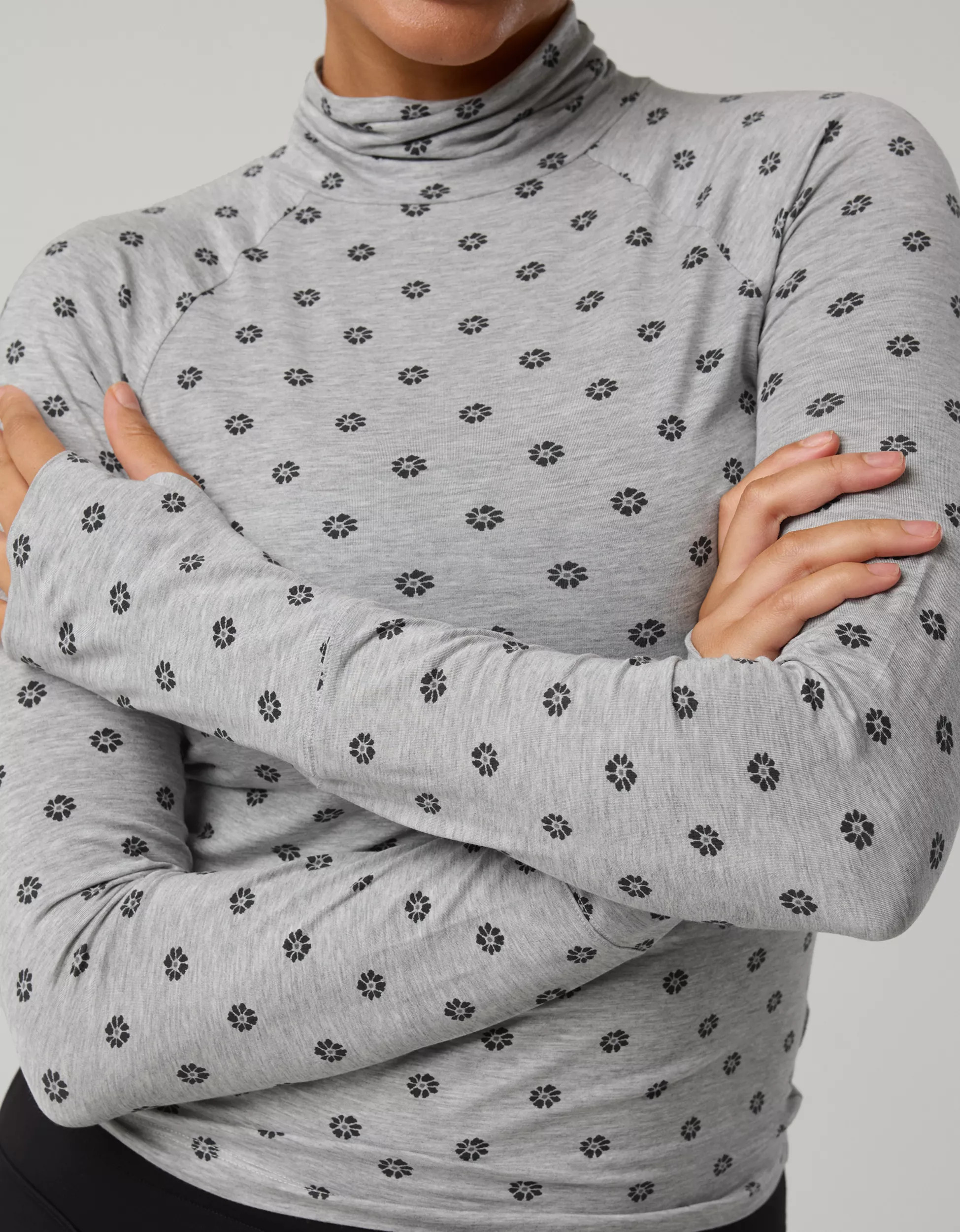 OFFLINE By Aerie Thumbs Up Long Sleeve Turtleneck Shirt | American Eagle Outfitters (US & CA)