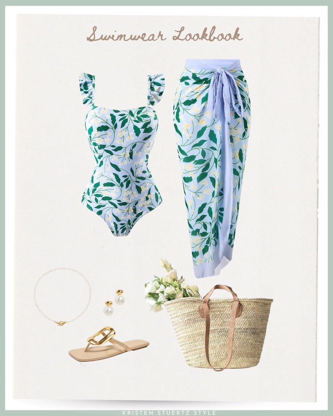 A swimsuit set for your upcoming poolside vacation!

#french basket #sandals #bathing suit #swimwear #resort wear 

#LTKOver40 #LTKSwim #LTKTravel