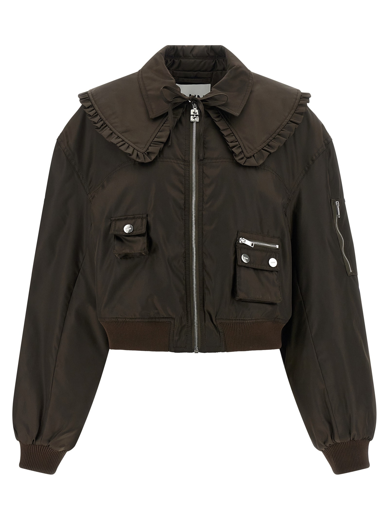 Ganni duchesse Nylon Bomber Jacket | Italist.com US