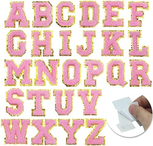 Amazon.com: TrendyChic 26 Pieces Self Adhesive Chenille Letter Patches,Iron On Letters A-Z Stoney... | Amazon (US)