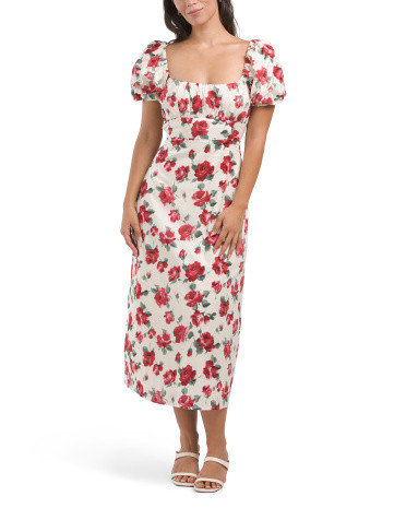 Puff Sleeve Floral Maxi Dress | TJ Maxx