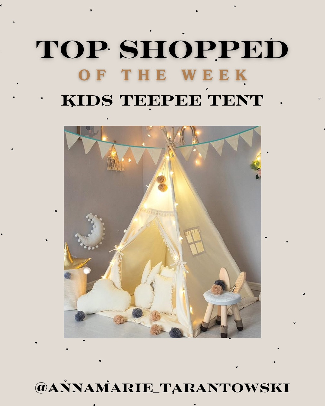 Perfect kids play teepee tent! It’s great at for kid birthday gift, kid Christmas gift, or just because 😜

#LTKFindsUnder100 #LTKGiftGuide #LTKKids