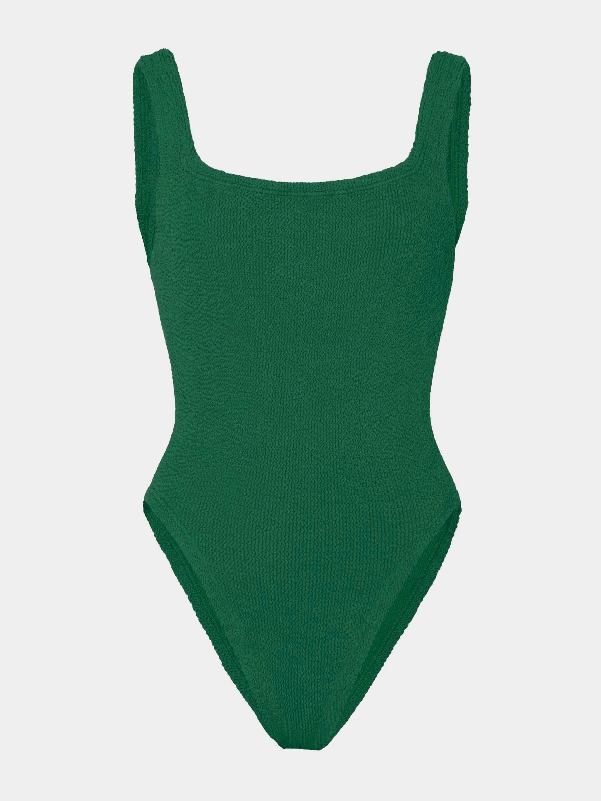 Square Neck Swim - Metallic Forest Green | HUNZA G