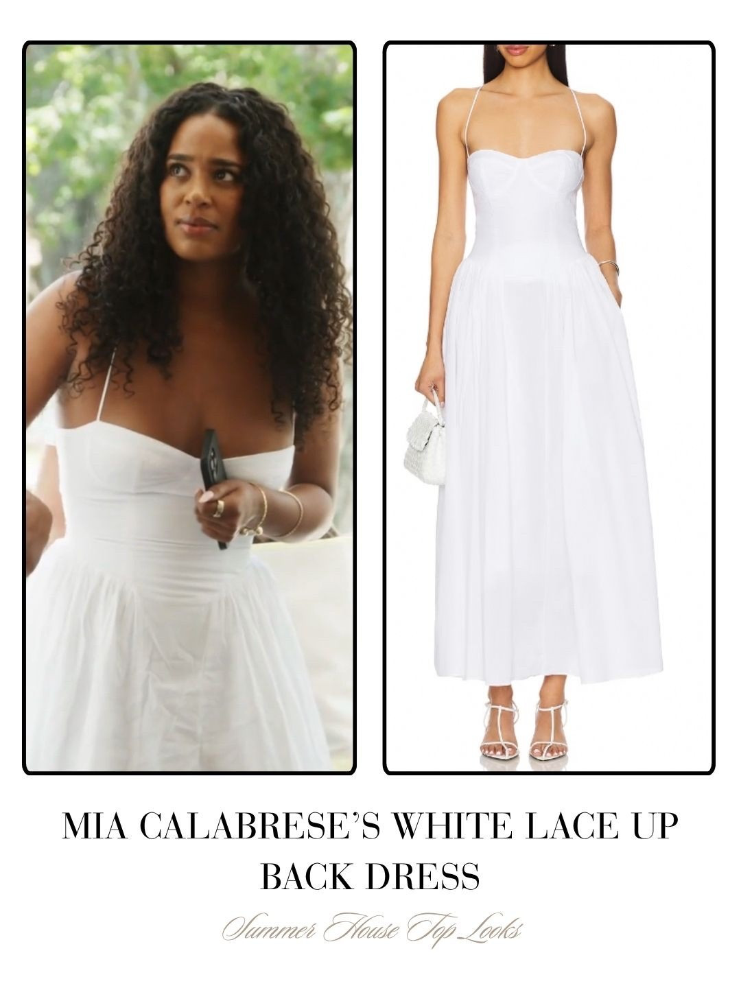 Mia Calabrese’s White Lace Up Back Dress