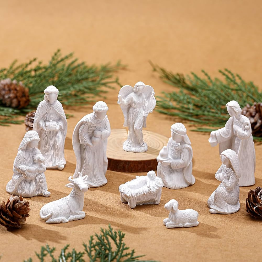 Suzile 10 Pcs Christmas Nativity Set Mini Resin Nativity Figurines Set Nativity Scene Set Christm... | Amazon (US)