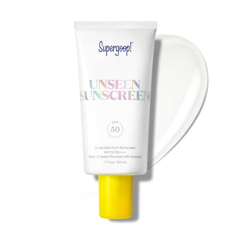 Supergoop! Unseen Sunscreen - SPF 50 - Clear & Invisible Face Sunscreen + Broad Spectrum + Makeup-Gripping Primer - Weightless, Scentless, Oil Free - For All Skin Types & Tones - 1.7 fl oz | Amazon (US)