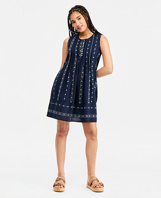 Lucky BrandWomen's Pintuck Sleeveless Mini Dress | Macy's
