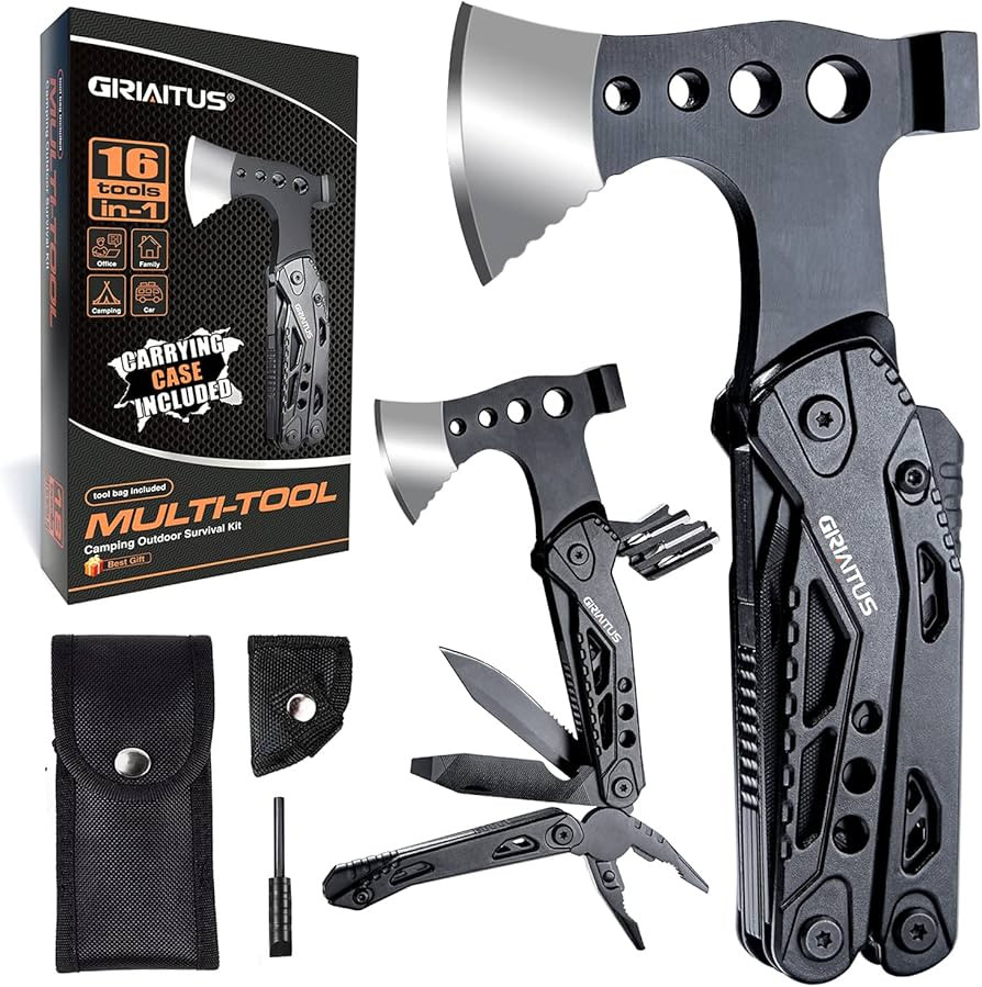 Camping Multitool Accessories Gifts for Men Dad 16 in 1 Upgraded Multi Tool Survival Gear with Ax... | Amazon (CA)