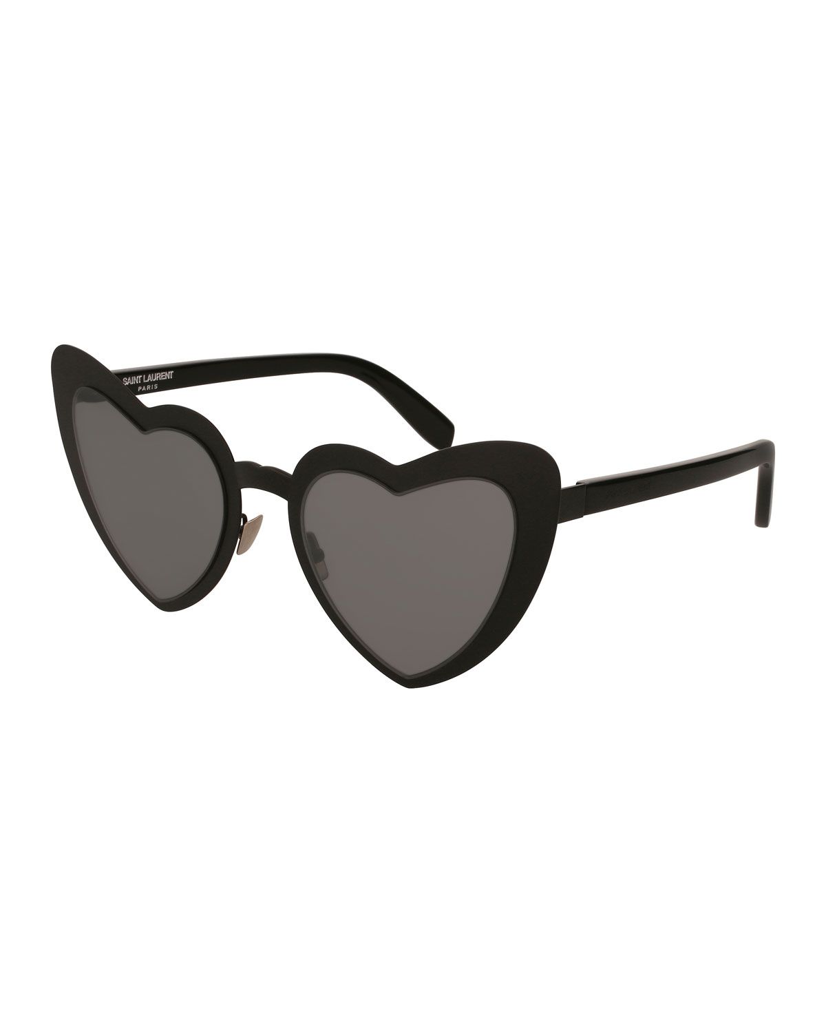 Lou Lou Heart-Shaped Sunglasses, Black | Bergdorf Goodman