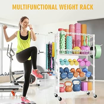 S3 Dumbbells Rack Storage Rack, Portable Home Gym Storage, Yoga Mat Storage, and Weight Rack Orga... | Amazon (US)
