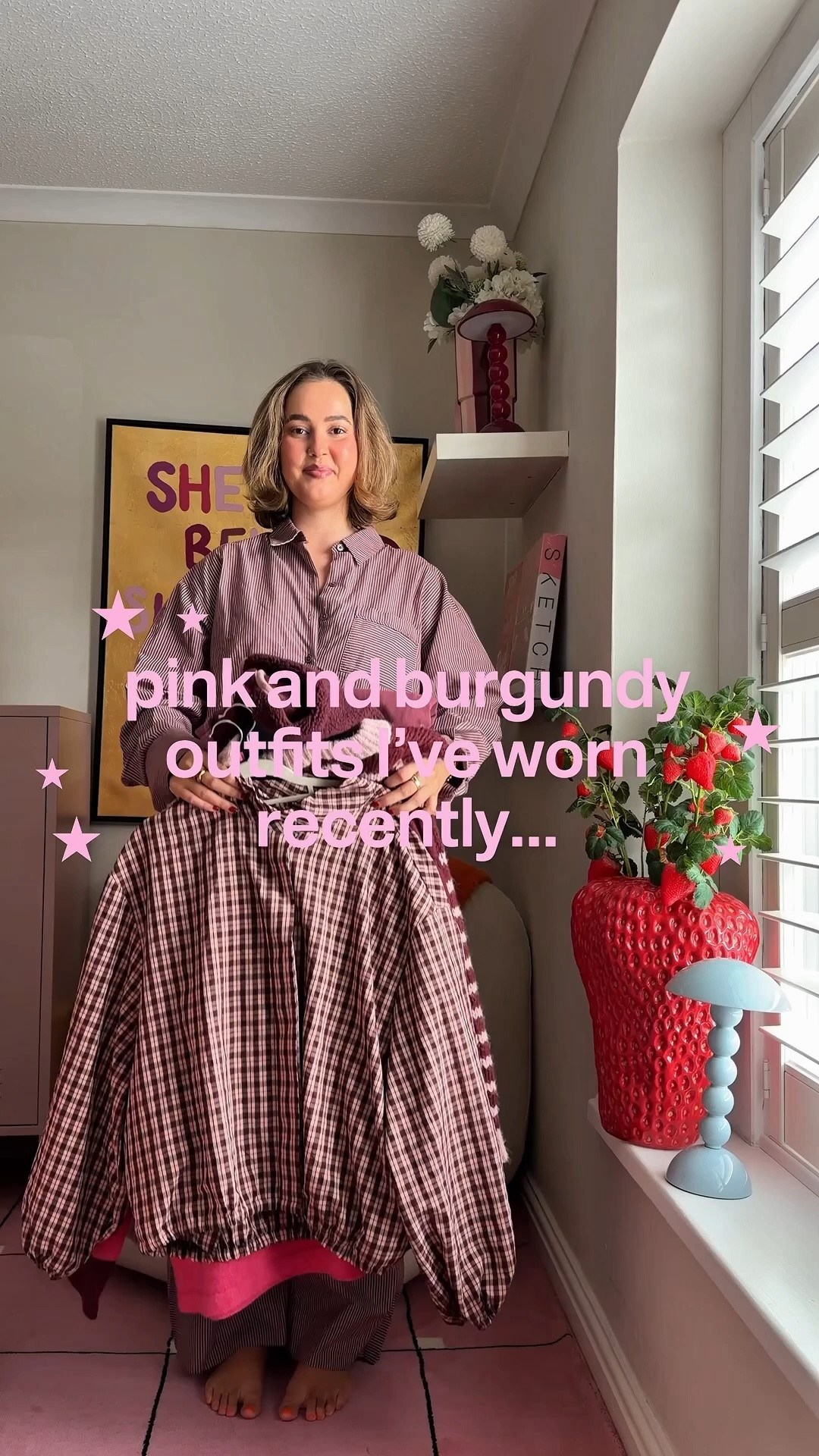 pink and burgundy outfits I’ve worn recently…