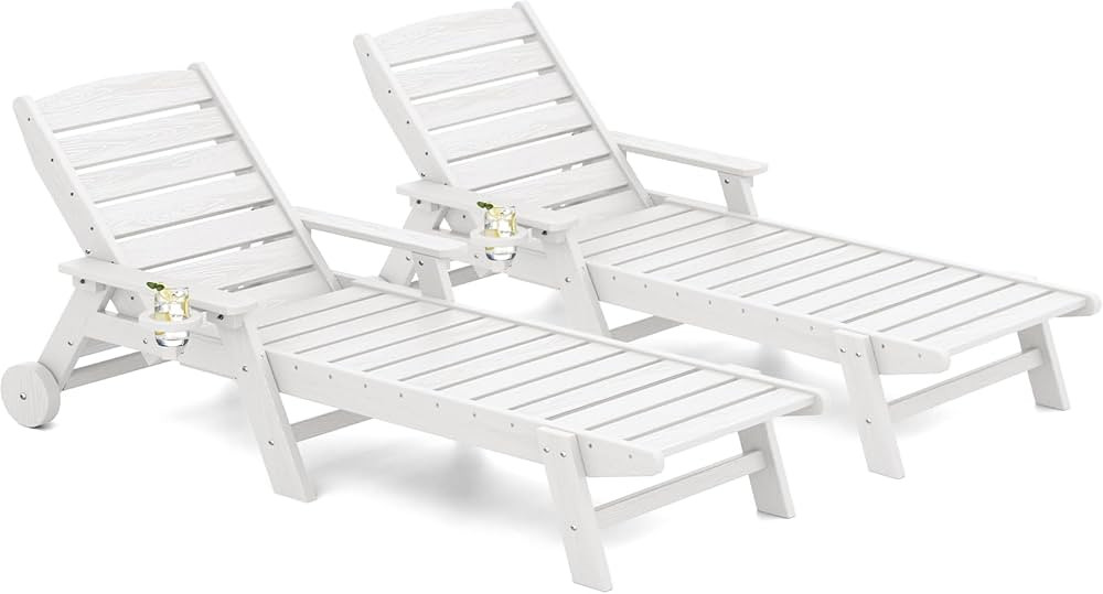 SERWALL Outdoor Chaise Lounge Chair Set of 2, Patio Lounge Chair for Outside, Longer Version Pool... | Amazon (US)