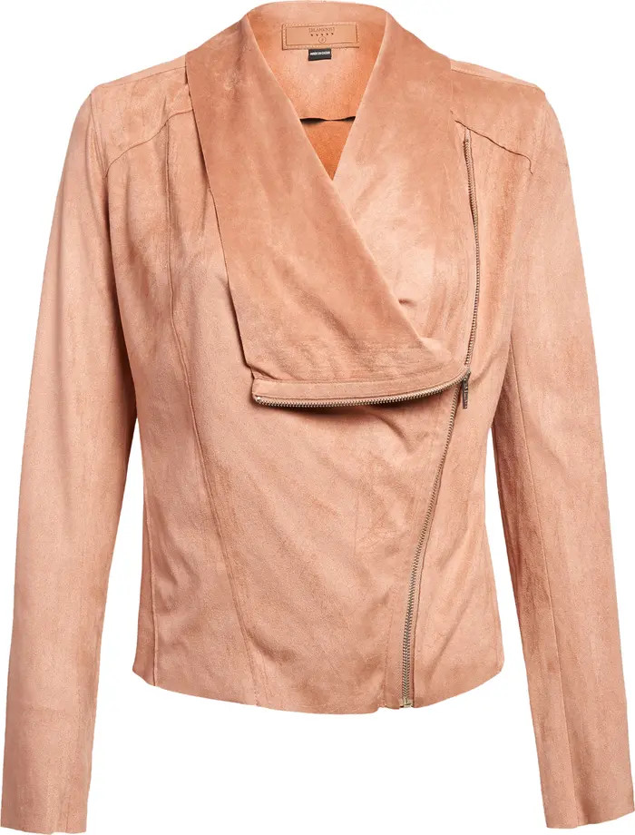 Drape Front Faux Suede Jacket | Nordstrom Rack