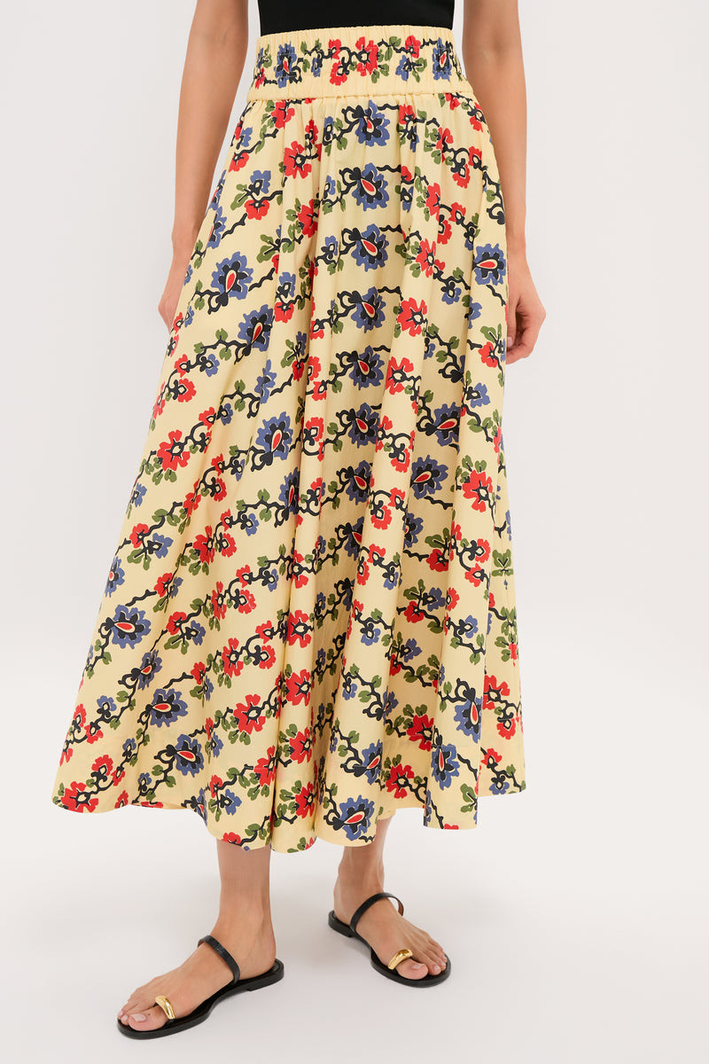 Victory Garden Floral Stripe Myrtle Maxi Skirt | Tuckernuck (US)