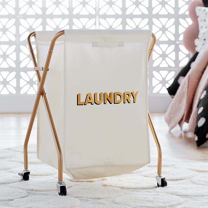 The Emily &amp; Meritt Rolling Laundry Hamper | Pottery Barn Teen