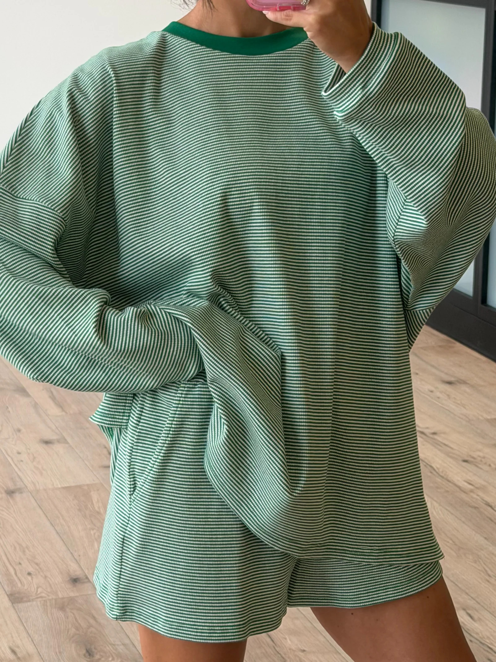 Easy Going Ribbed Stripe Shorts | Green | Shop Talulah