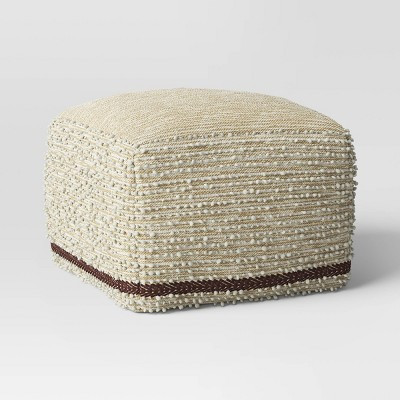 Branchville Square Pouf Cream Boucle - Threshold™ | Target
