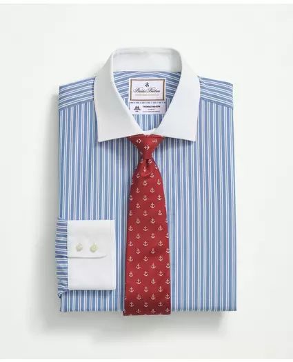 Brooks Brothers X Thomas Mason® Cotton Poplin English Collar, Stripe Dress Shirt | Brooks Brothers