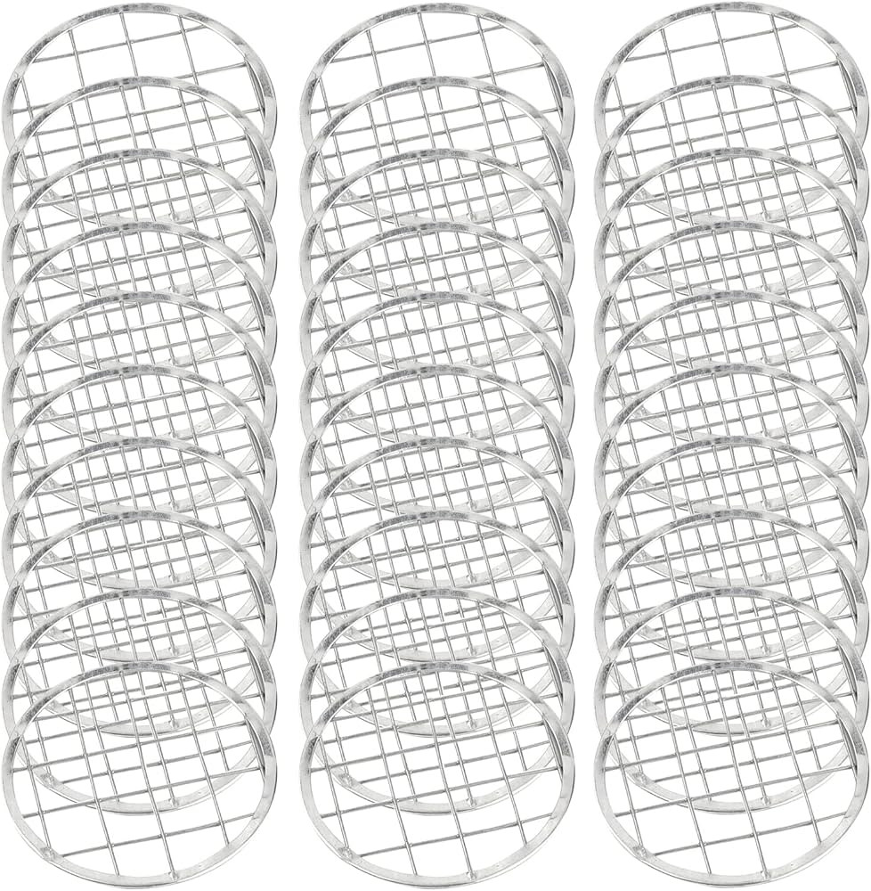 GORGECRAFT 30Pcs Flower Frog Lids Mason Jars Holder Lid Inserts Floral Arrangement Organizer Meta... | Amazon (US)