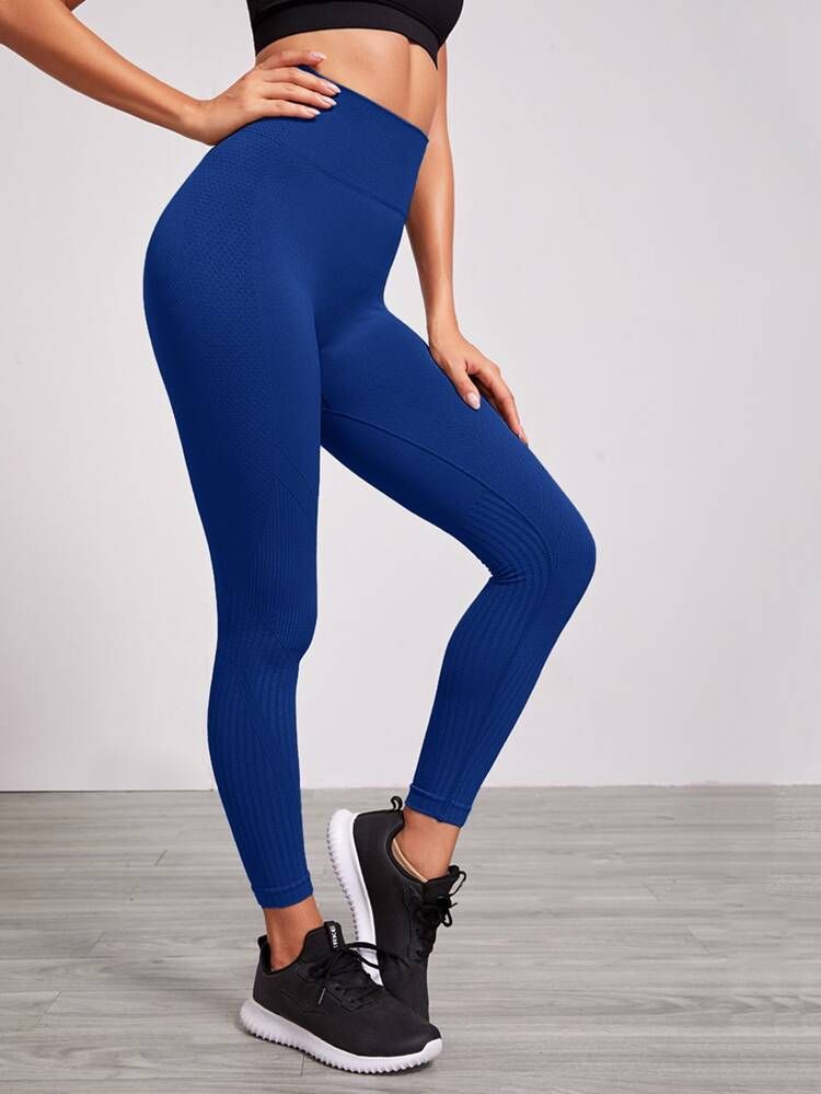 Solid Wide Waistband Sports Leggings | SHEIN