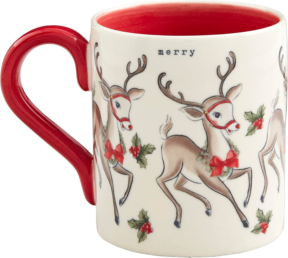Mud Pie Vintage Christmas Mug, Reindeer, 15 oz | Amazon (US)