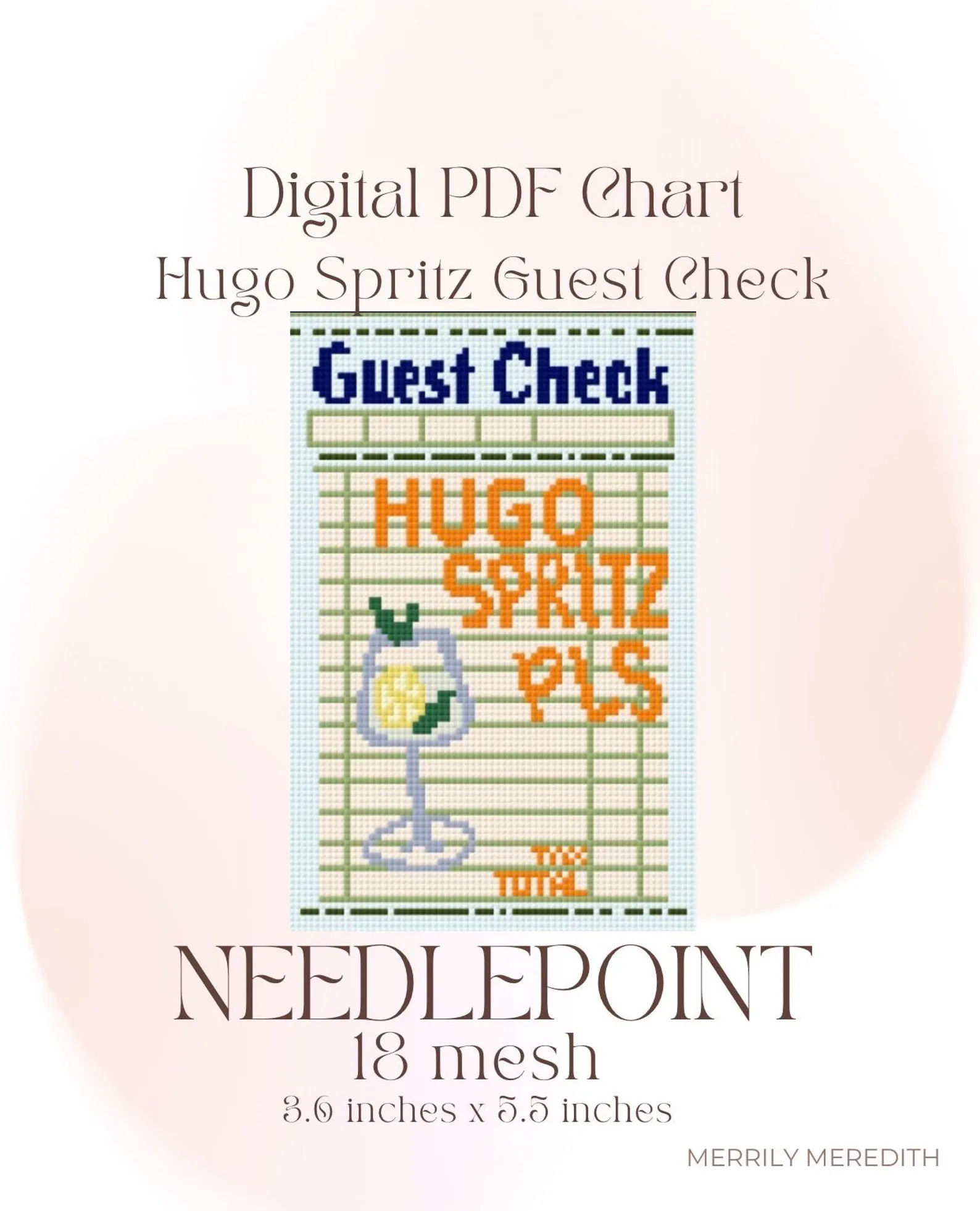 Hugo Spritz Guest Check 18 Mesh Digital Needlepoint Chart PDF - Etsy | Etsy (Global)