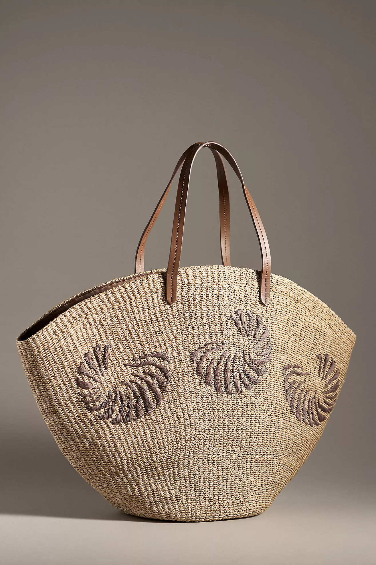 POOLSIDE Anna Embroidered Woven Tote | Anthropologie (US)