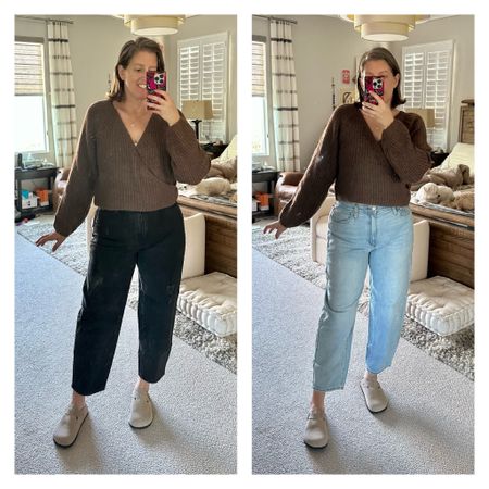 Not sure if these @target wide leg balloon jeans are a win for my pear shaped body or not. What do you guys think? 

I do love the wrap around sweater and immediately went back and bought it in cream, it’s that good. Runs a tad oversized, I’m in a medium. 



#LTKmidsize #LTKfindsunder50 #LTKover40
