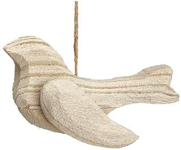 Bird Ornament 1.5" x 4.5" Natural and Beige | Amazon (US)