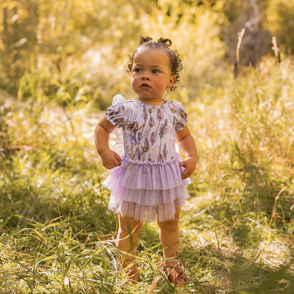 Fairy Purple Puff Sleeve Lavender Fairy Tulle Bodysuit Dress | Posh Peanut\u00ae | Posh Peanut