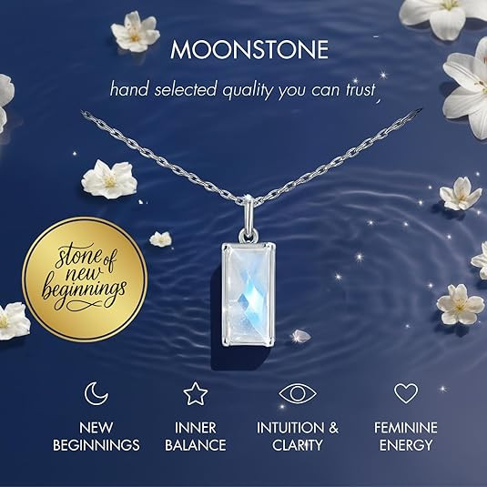 HOPE LOVE SHINE New Beginnings Rainbow Moonstone Sterling Silver Necklace for Women | Amazon (US)