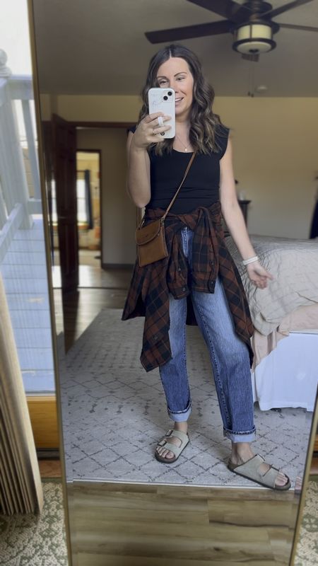 My plaid flannel is older and so is my top/bodysuit so I linked similar! I linked my jeans and a similar pair. Also linked my Birkenstocks and a more affordable lookalike! My bag is unfortunately super old!

#LTKfindsunder100 #LTKstyletip #LTKfindsunder50