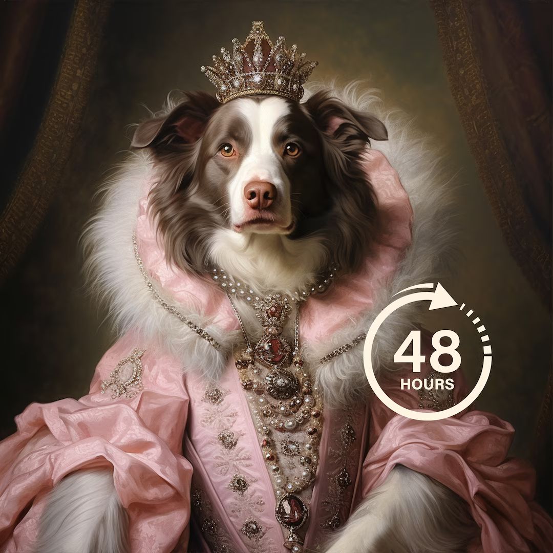 Custom Regal Pet Portrait, Royal Dog Painting, Pet Lovers Gift, Royal Portrait, Pet Portrait Gift... | Etsy (US)