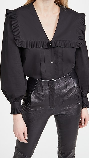 Charlie Cotton Pleated Blouse | Shopbop