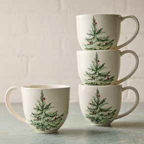 Tannenbaum Holly Stoneware Mug Sets | West Elm (US)