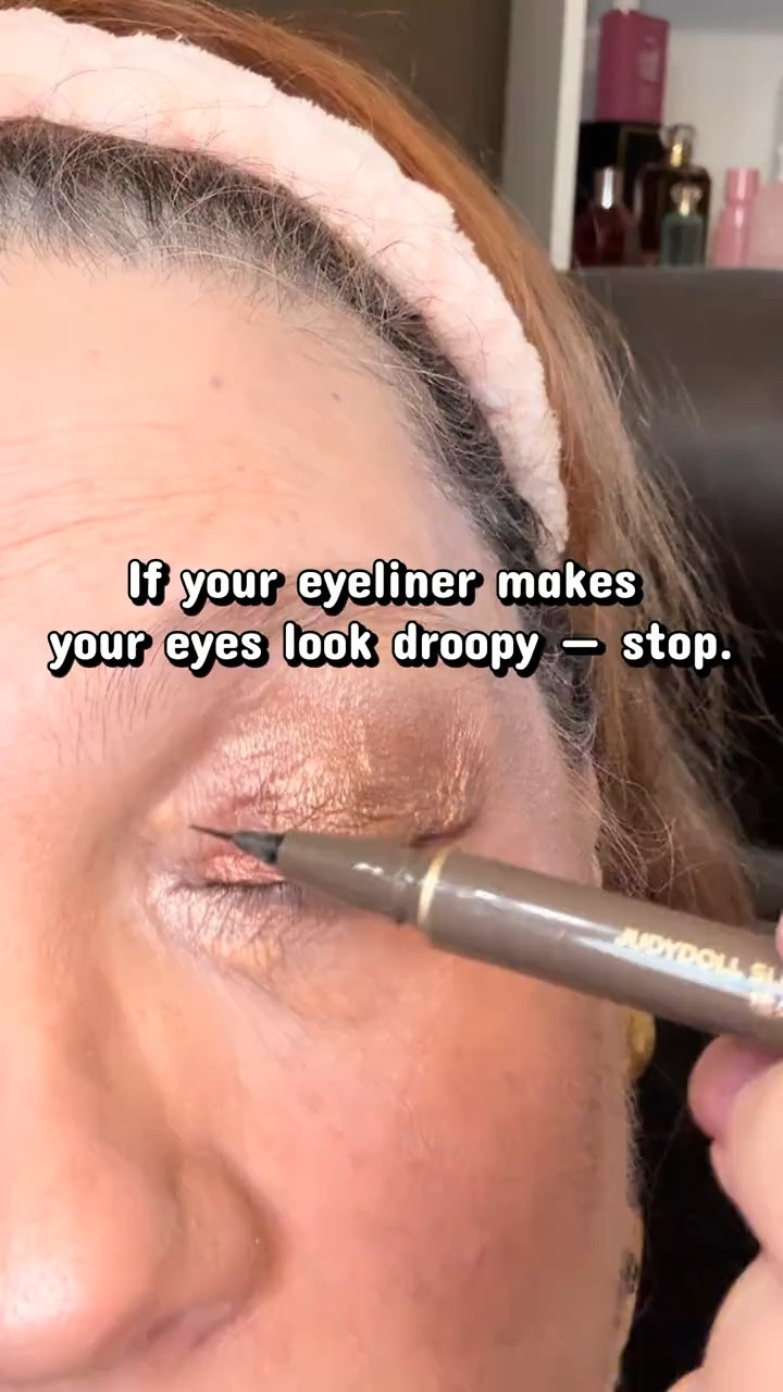 If your eyeliner is making your eyes look droopy, the problem is usually the liner — not your eyes. A thick liner can make eyes look smaller and heavier after 40. Switching to an ultra-fine tip liner like this one lets you add a tiny lift at the outer corner and define the eye without closing it in. This has become one of my favorite eyeliners because the tip is so fine and easy to control. Linked here.

Hashtags:
#over40beauty #genxbeauty #eyeliner #makeuptips #judydoll

#LTKBeauty #LTKselfcare #LTKOver40