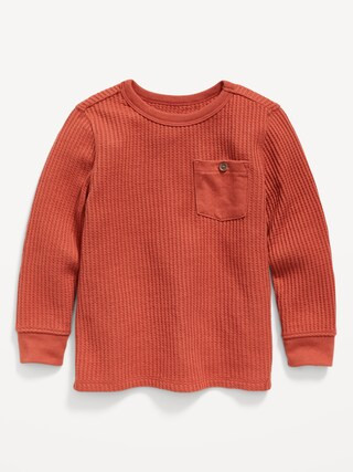 Unisex Thermal-Knit Long-Sleeve Pocket T-Shirt for Toddler | Old Navy (US)