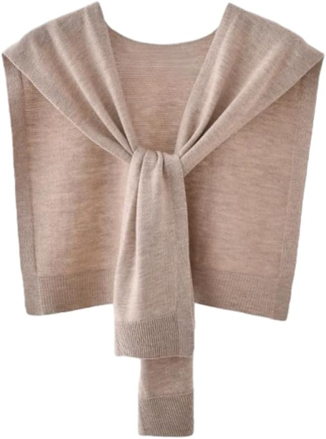 Striped Sweater Shawl Wraps Women Knitted Shawl Scarf Cardigan Cape Coverup | Amazon (US)