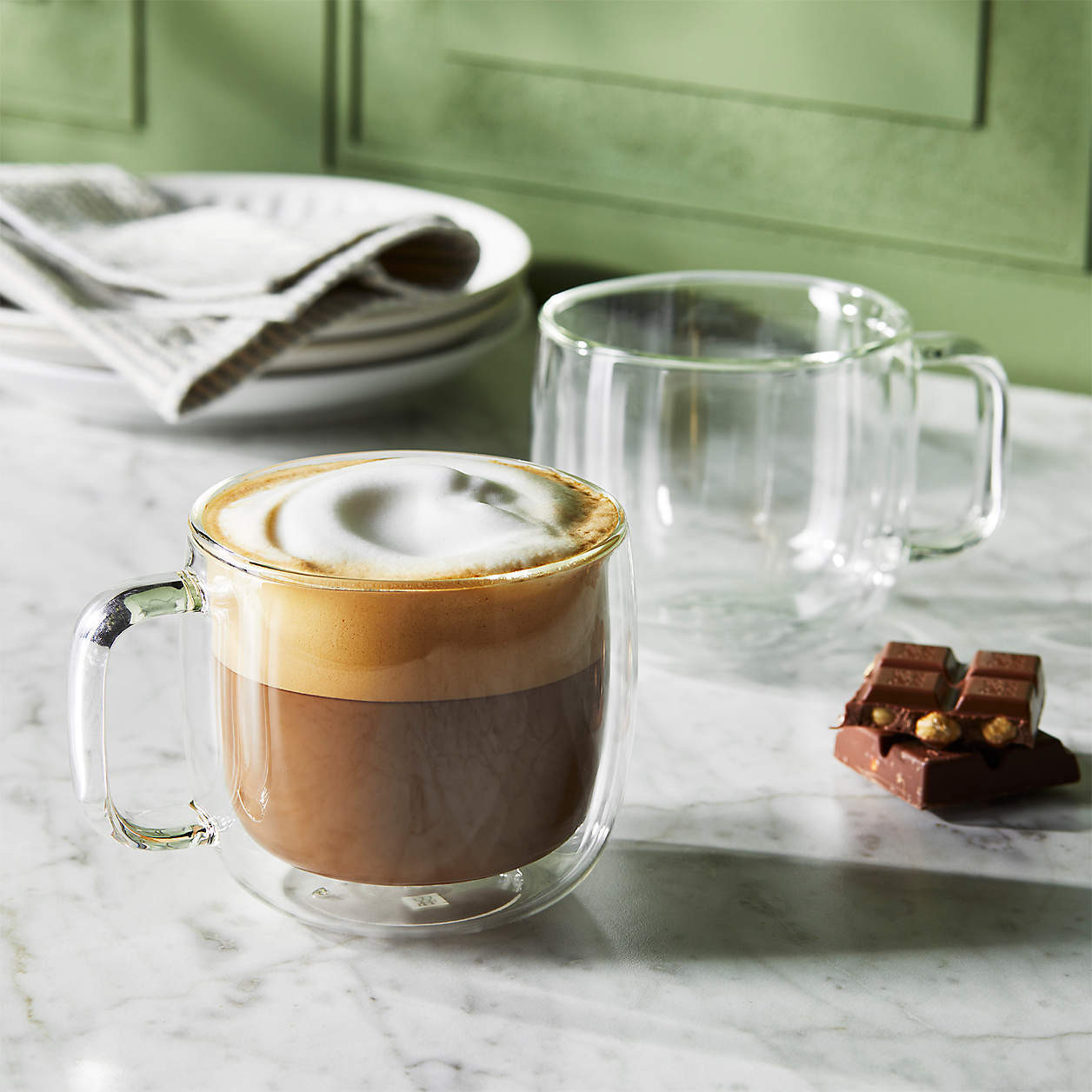 Zwilling Sorrento Plus Cappuccino Glass Mugs, Set of 2 + Reviews | Crate & Barrel | Crate & Barrel