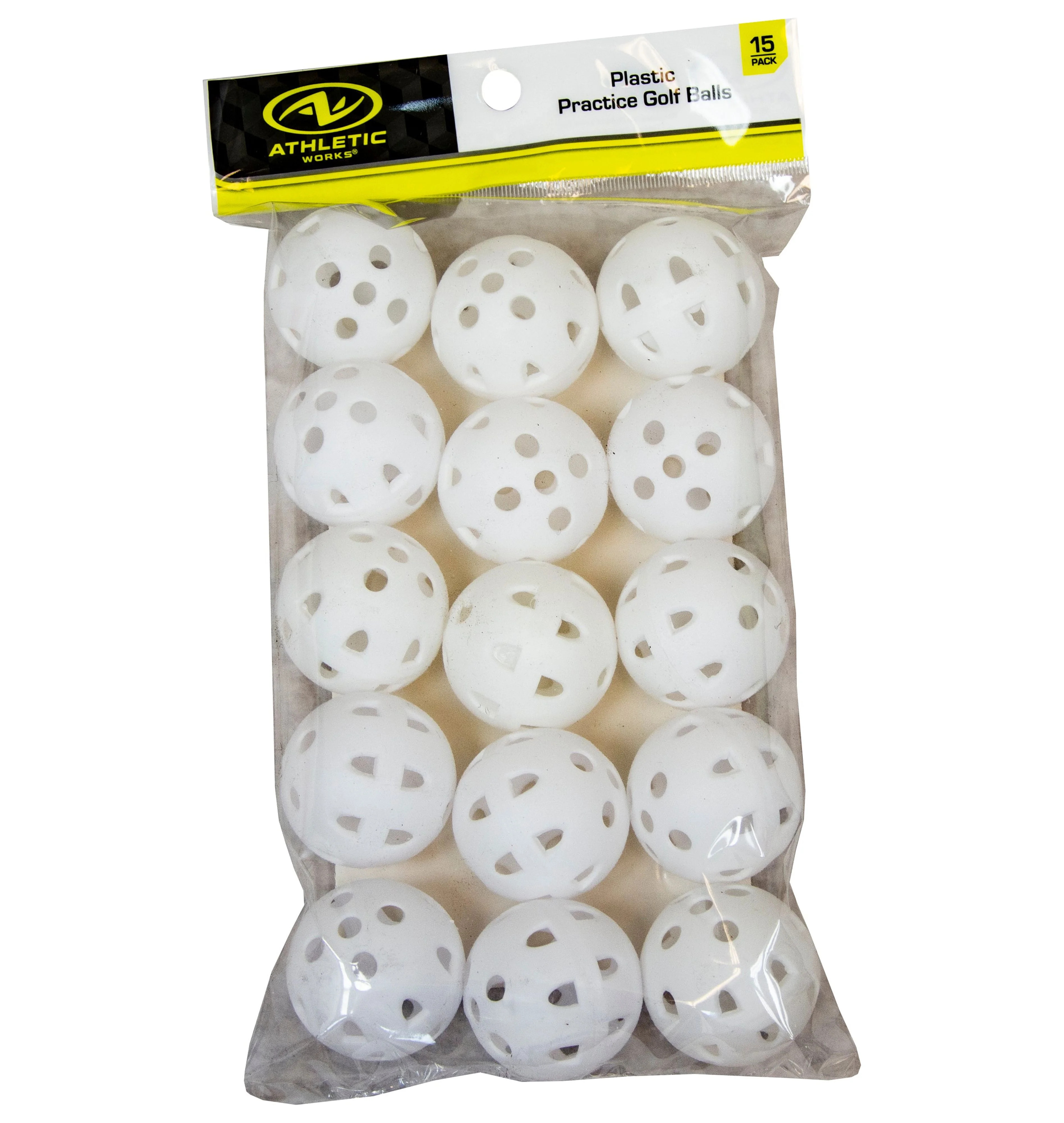 Athletic Works 15-Pack Premium White Practice Plastic Golf Balls - Walmart.com | Walmart (US)